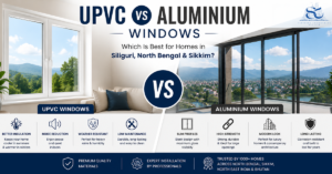 UPVC vs aluminium windows comparison showing differences in insulation, durability, maintenance, cost, and design for modern homes