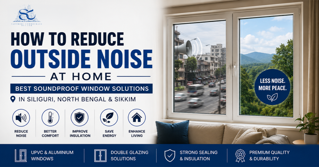 Modern soundproof UPVC and aluminium windows designed to reduce outside noise and improve home comfort